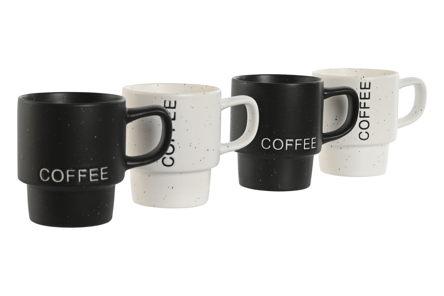 CAFE SET 4 PORCELANA METAL 9:5X7X8 160ML COFFEE