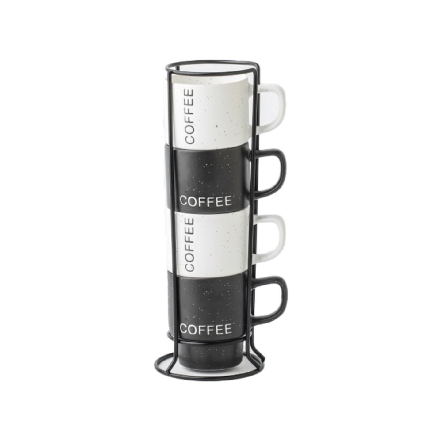 CAFE SET 4 PORCELANA METAL 9:5X7X8 160ML COFFEE