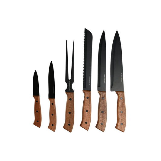 CUCHILLO SET 6 INOX ACACIA 4X1X33 NATURAL