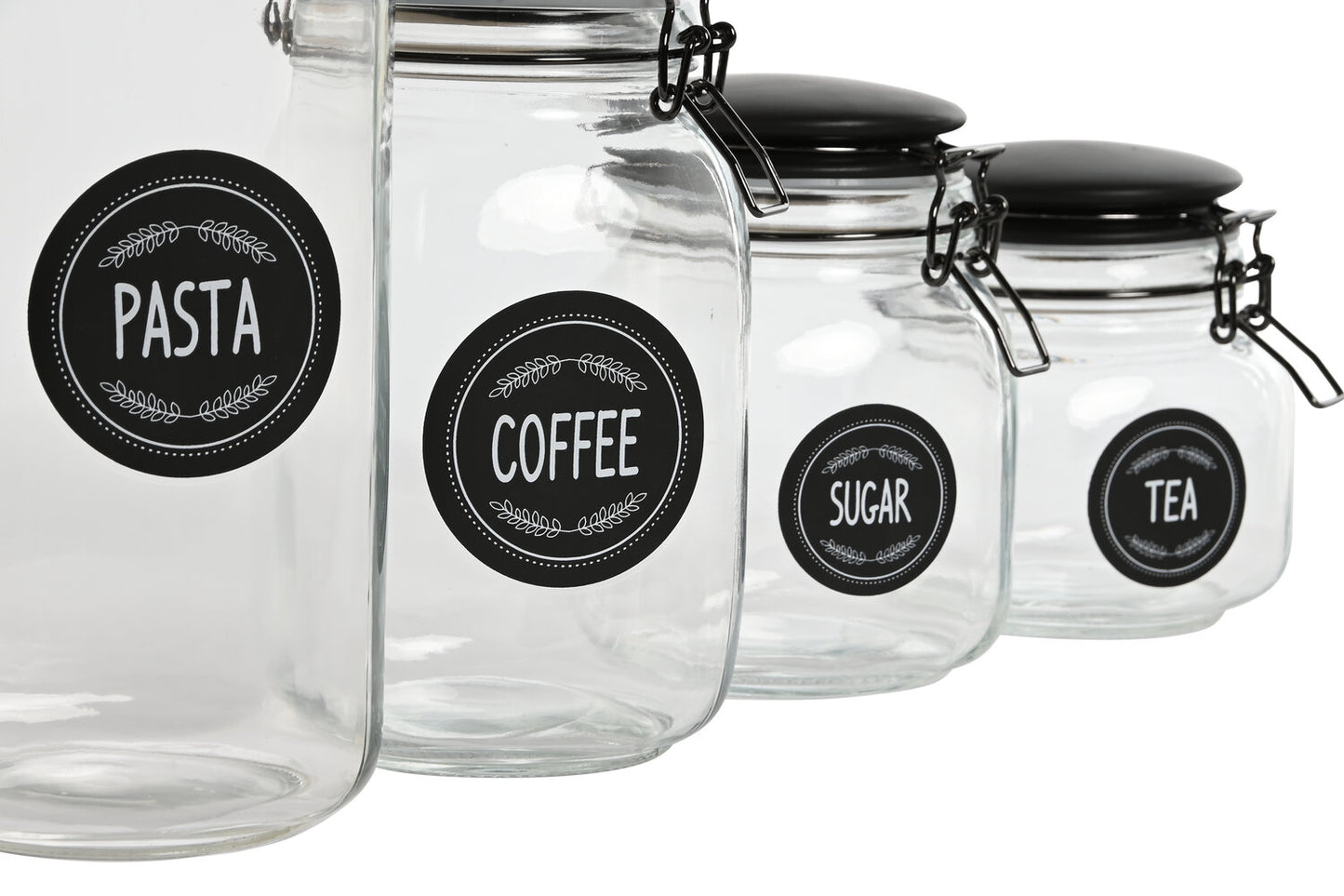 BOTE HERMETICO SET 4 CRISTAL 11:4X11:4X26:7 2L