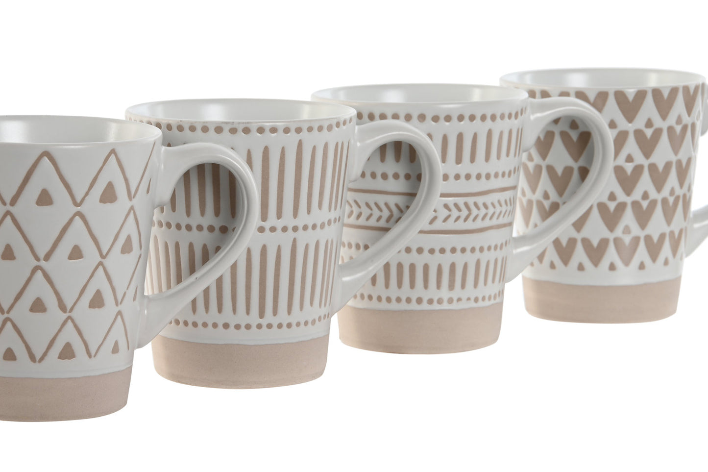 MUG SET 4 GRES 9X7X10:6 360ML MATE BLANCO