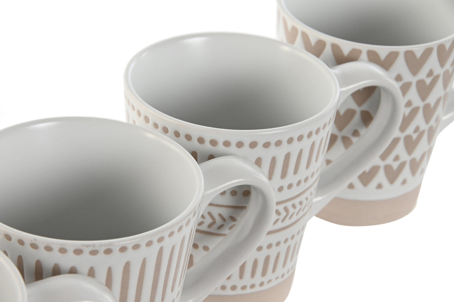 MUG SET 4 GRES 9X7X10:6 360ML MATE BLANCO