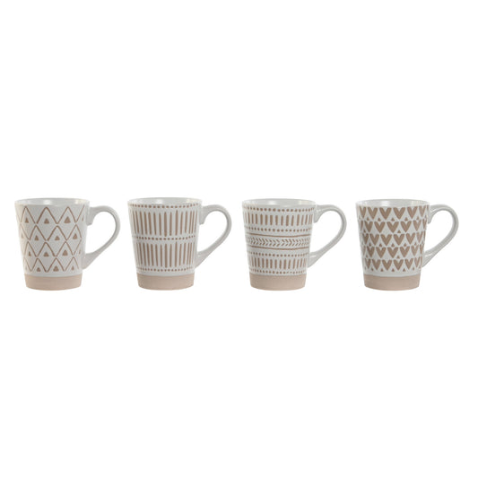 MUG SET 4 GRES 9X7X10:6 360ML MATE BLANCO