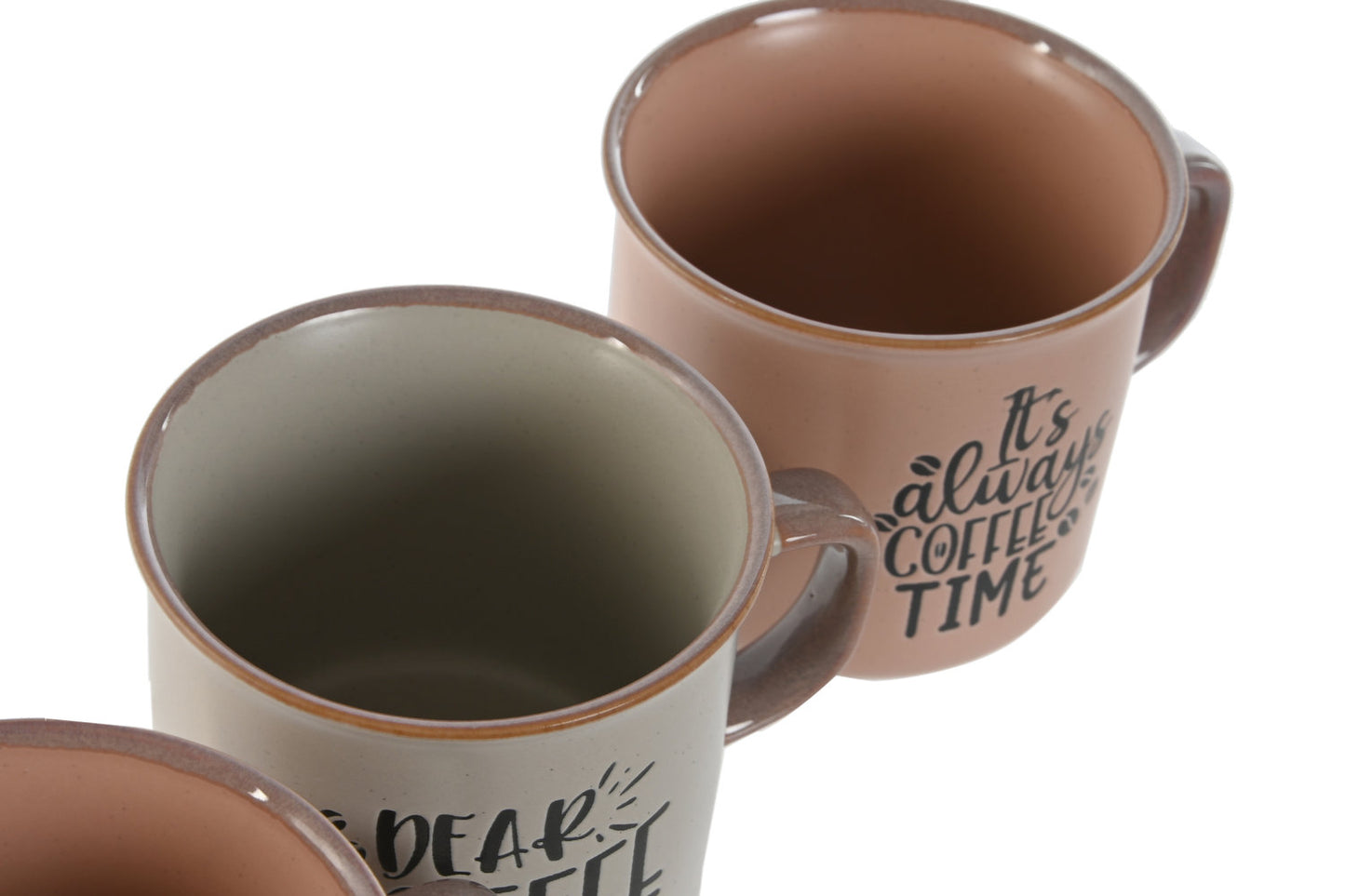 MUG SET 4 GRES 9X7X8 285ML MATE ROSA