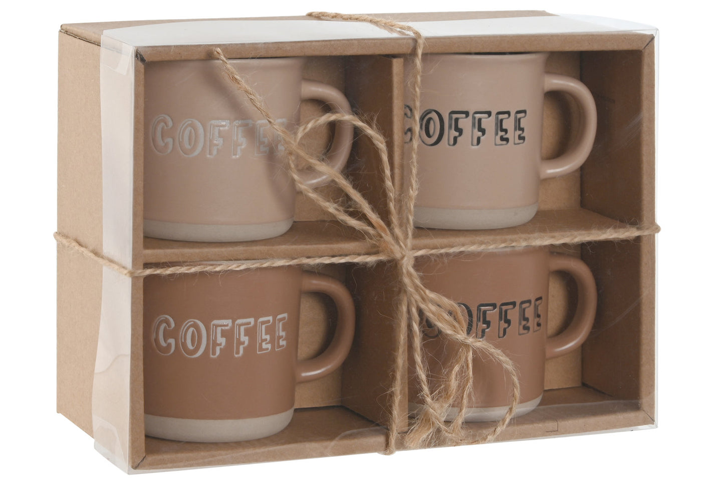 CAFE SET 4 GRES 7:6X6X7 180ML MARRON