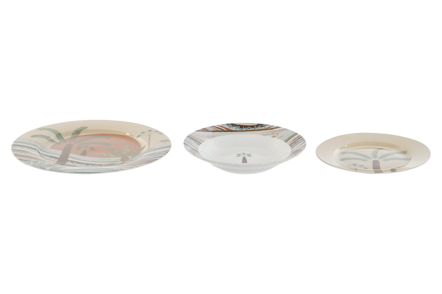 VAJILLA SET 18 PORCELANA 27X27X2 CALIMA TERRACOTA