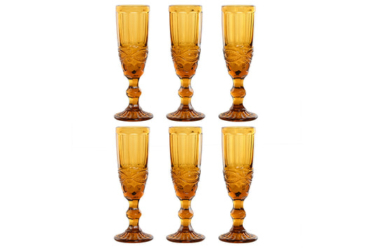 COPA SET 6 CRISTAL 7X7X20 150ML RELIEVE AMBAR