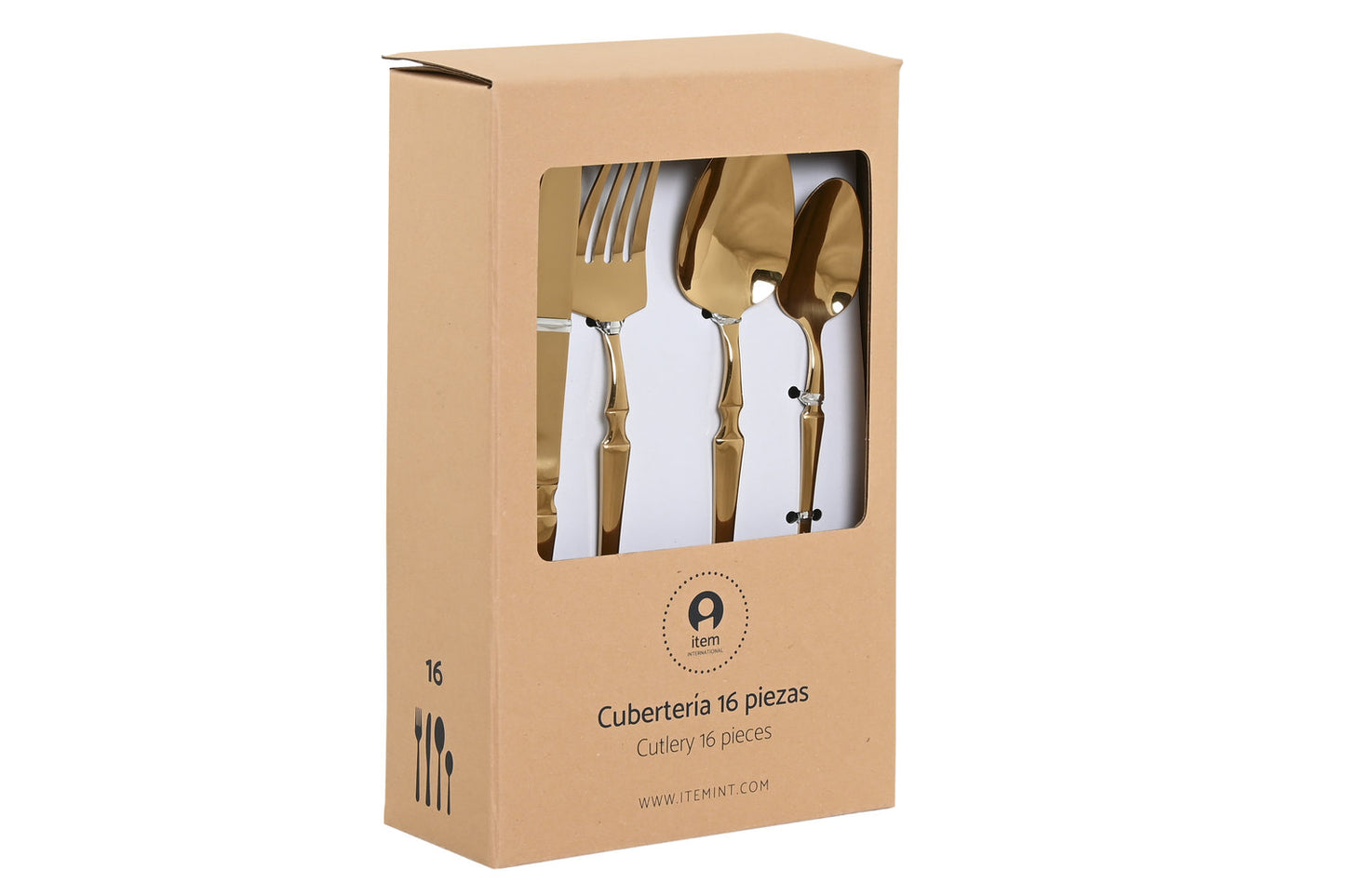 CUBERTERIA SET 24 INOX 3X1:5X15 3MM DORADO