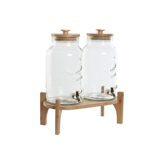 DISPENSADOR BEBIDAS SET 2 CRISTAL 37X25X46 5:5L