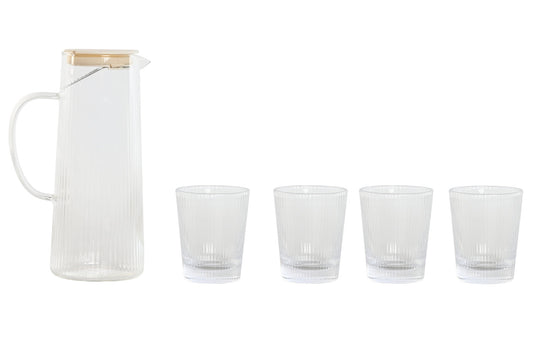 VASO SET 5 BOROSILICATO 8X8X9:5 245ML JARRA 1200