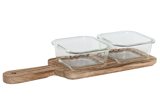 TABLA APERITIVO SET 3 CRISTAL 36X11X6 320ML