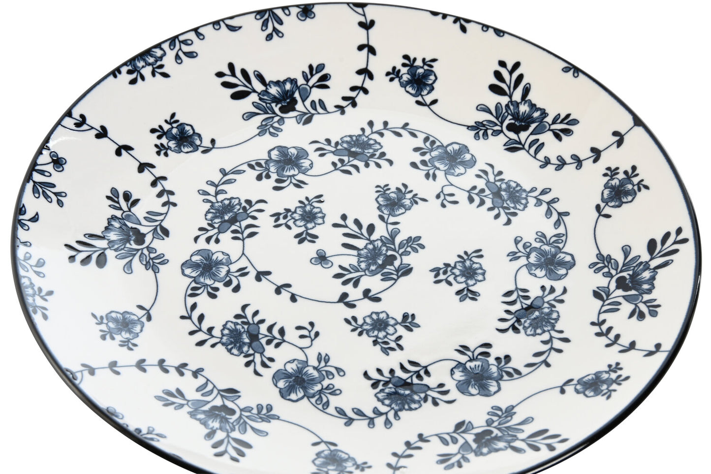 PLATO SET 4 PORCELANA 19X19X2 AZUL