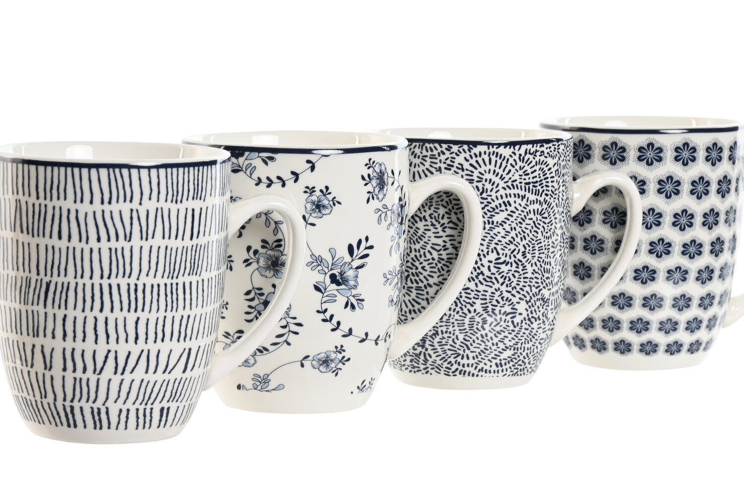 MUG SET 4 PORCELANA 12X9X10:5 340ML AZUL