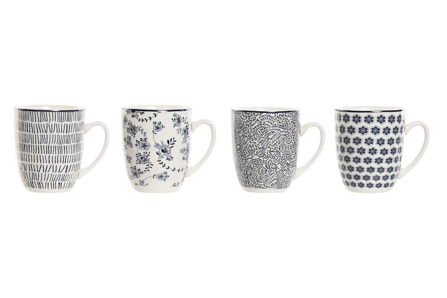 MUG SET 4 PORCELANA 12X9X10:5 340ML AZUL