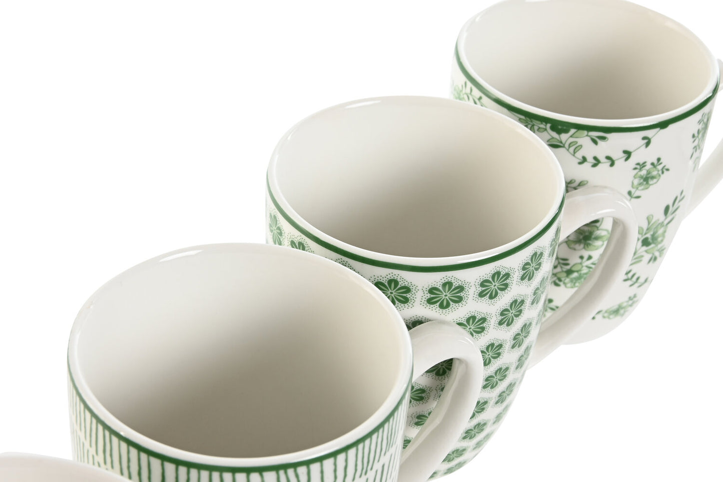 MUG SET 4 PORCELANA 12X9X10:5 340ML VERDE