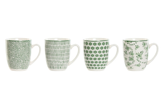 MUG SET 4 PORCELANA 12X9X10:5 340ML VERDE