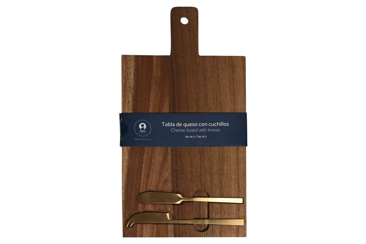 TABLA CORTAR SET 3 ACACIA INOX 38X20X1:5 QUESO