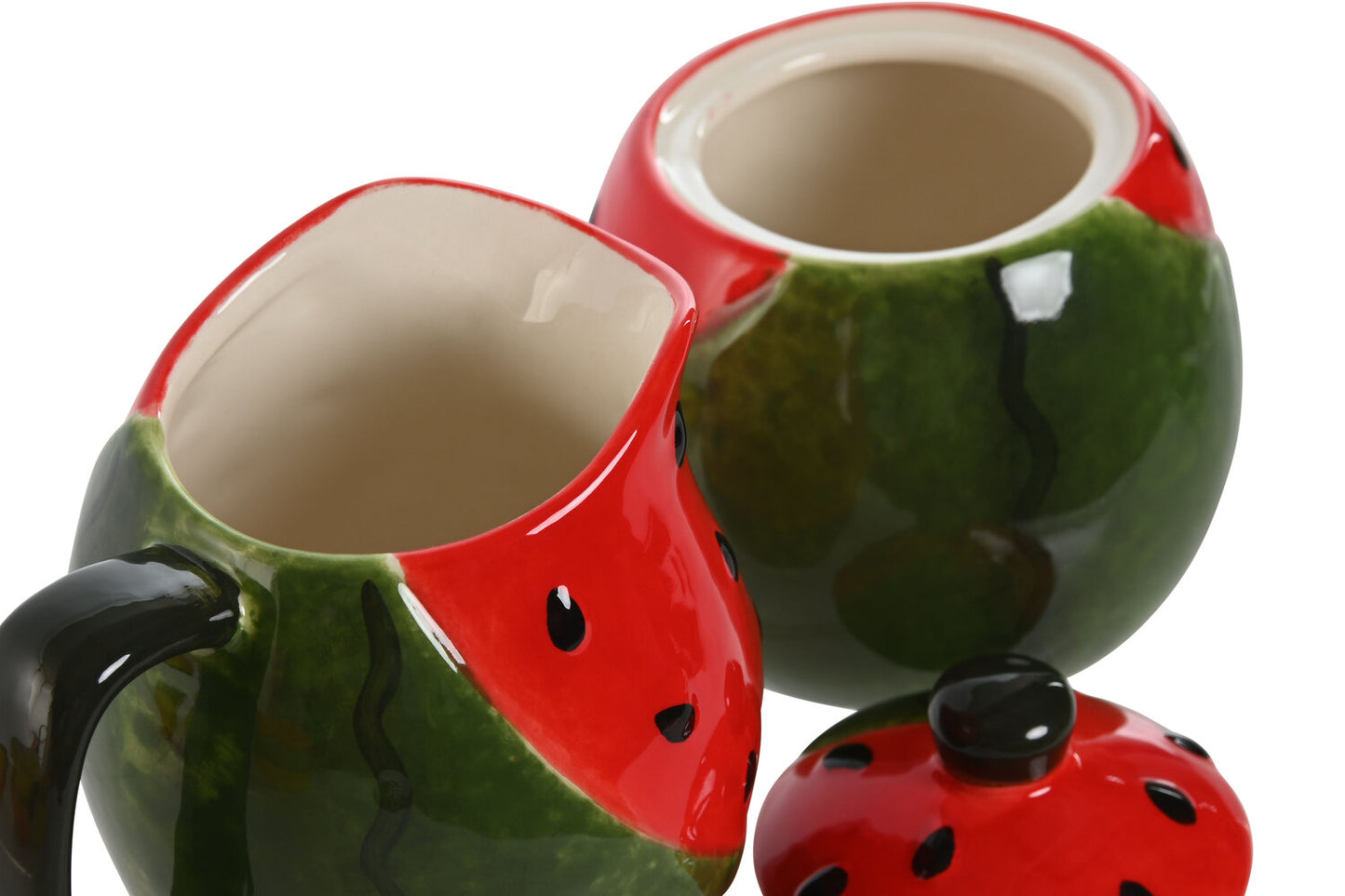 AZUCARERO SET 2 GRES 11:5X9X11 SANDIA ROJO