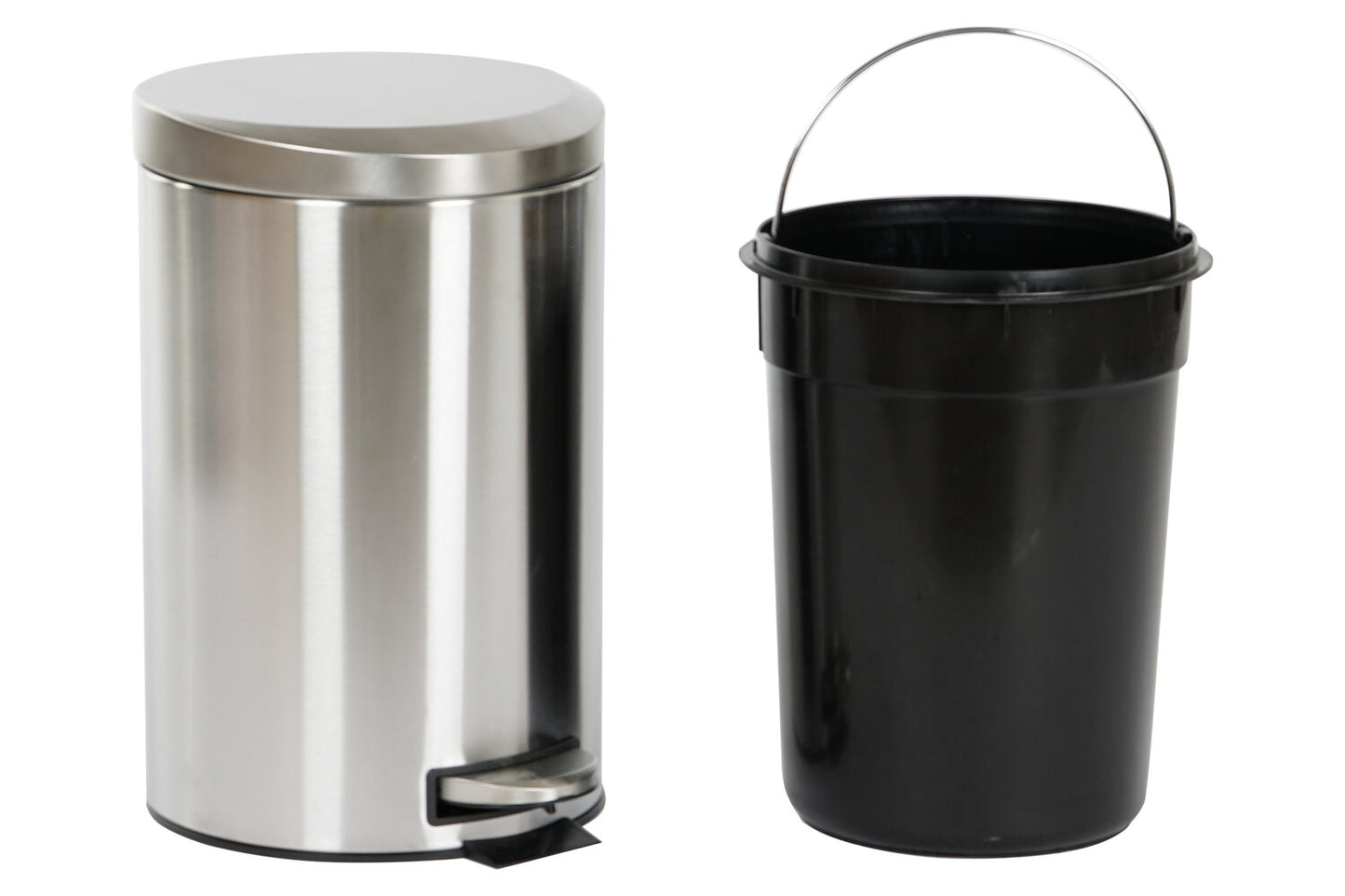 PAPELERA INOX PP 25X25X39 12L MATE PLATEADO