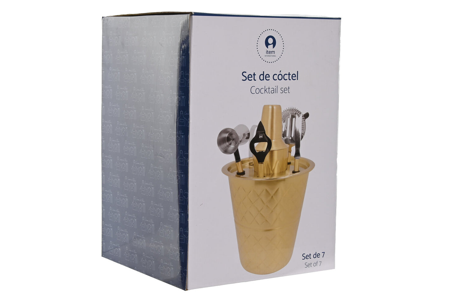 COCTEL SET 7 INOX 22X22X21 MATE DORADO