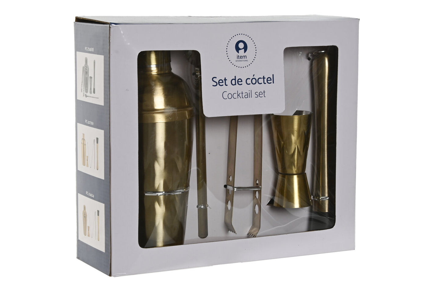 COCTEL SET 5 INOX 8X8X20 500ML MATE DORADO