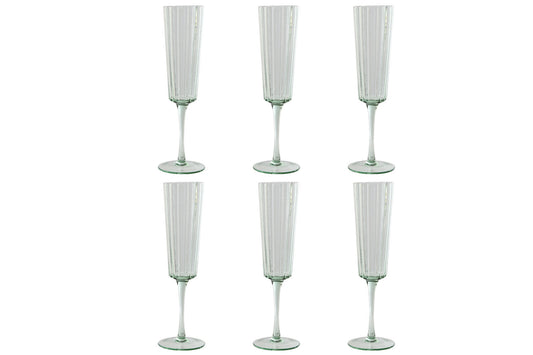 COPA SET 6 CRISTAL 6X6X23:7 230ML BURBUJAS VERDE