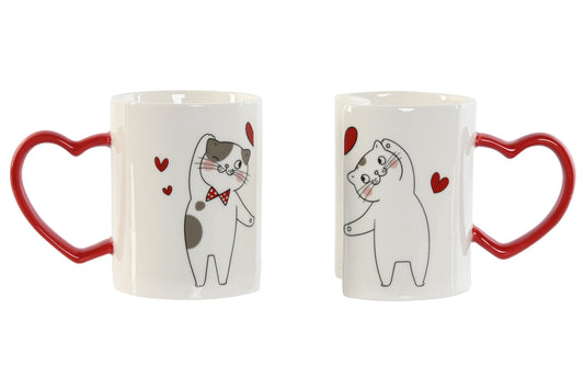 MUG SET 2 PORCELANA 24X8X9:5 260ML GATOS LOVE