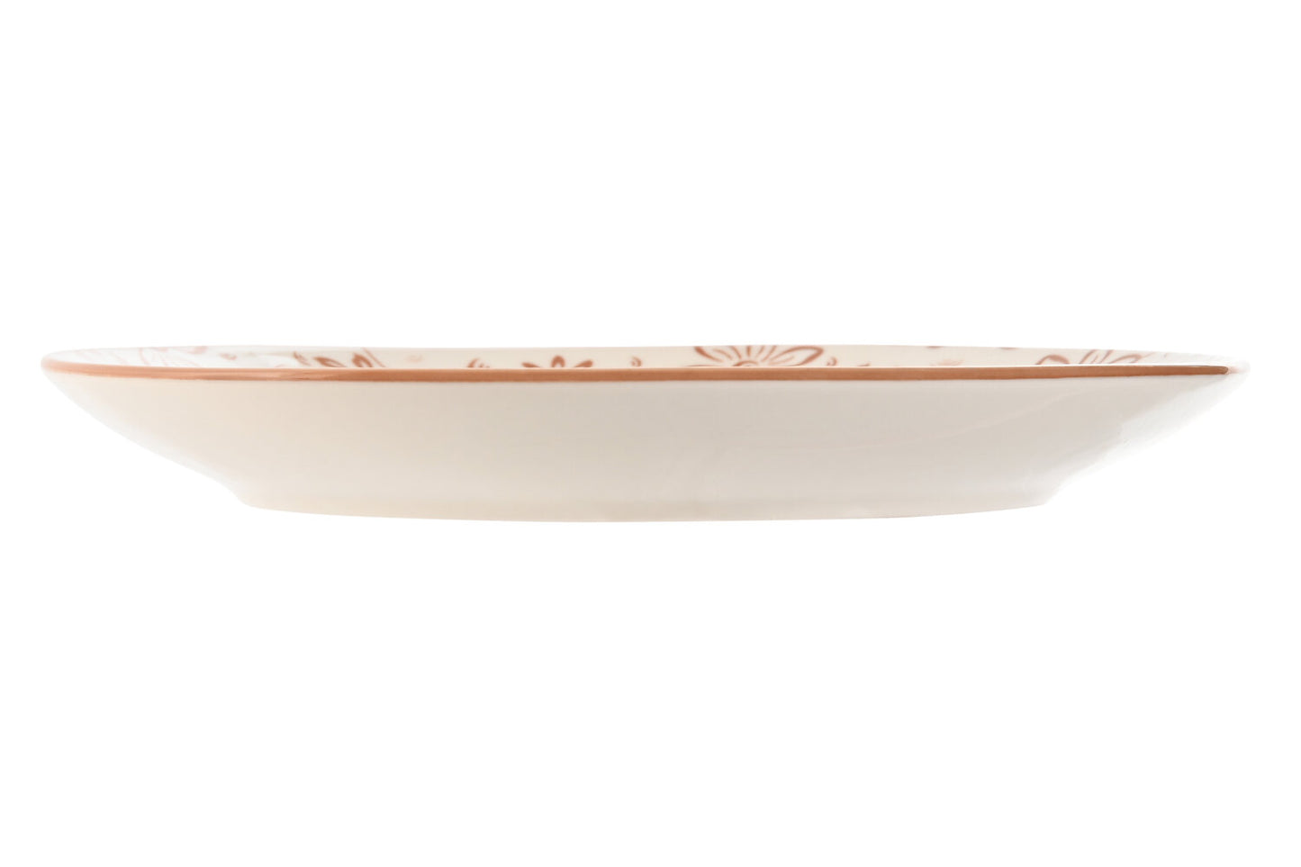 PLATO SET 4 PORCELANA 19X19X2 FLORES BEIGE