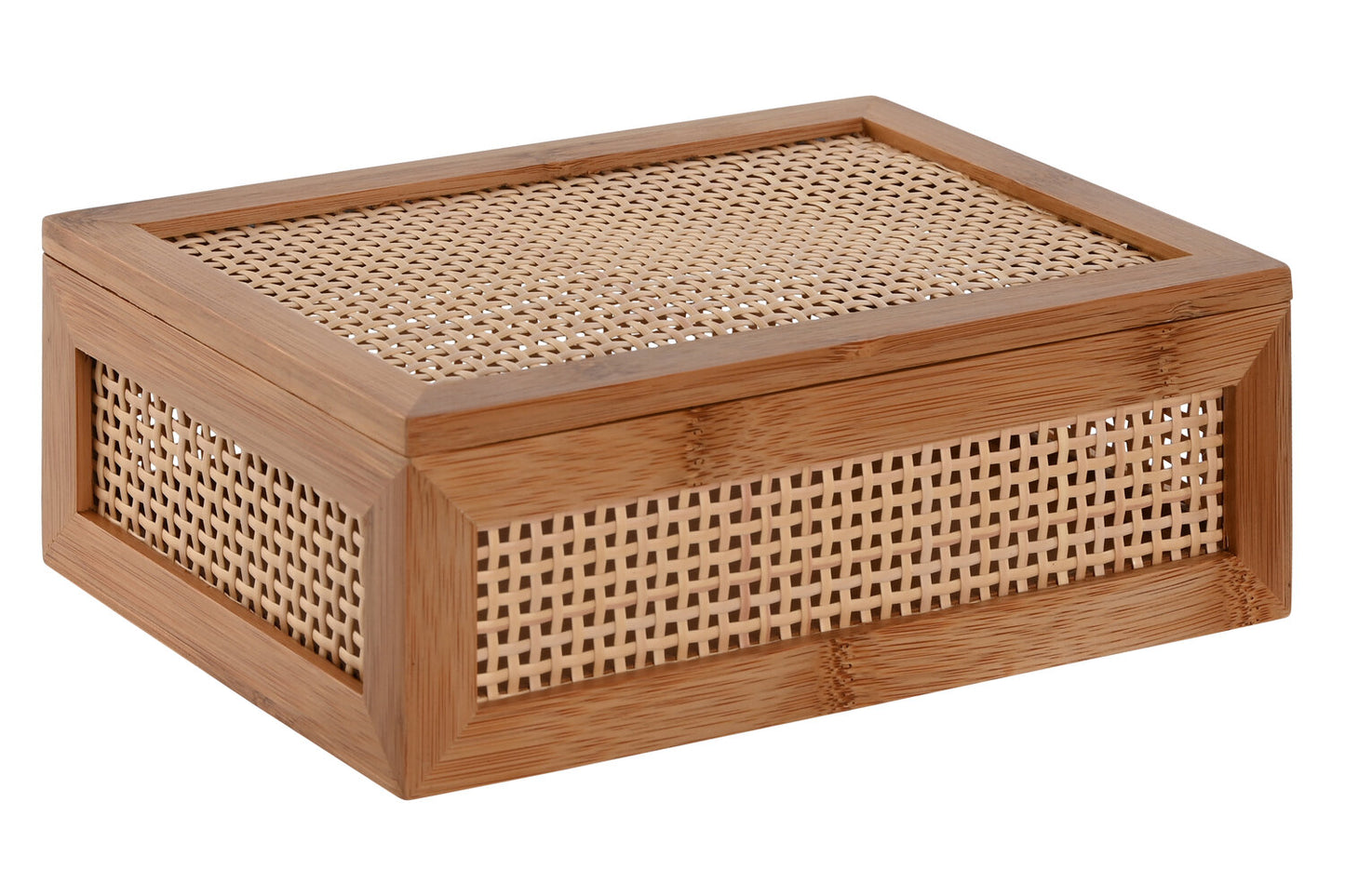 CAJA BAMBU RATAN 23X15X8 NATURAL