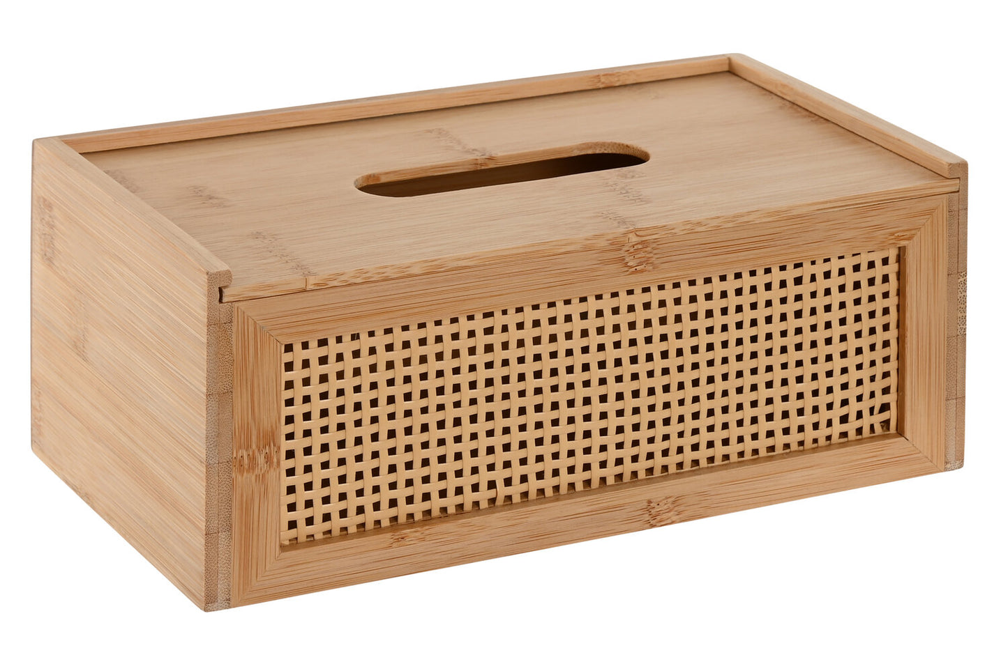 CAJA PAÑUELOS BAMBU RATAN 25X13X10 NATURAL