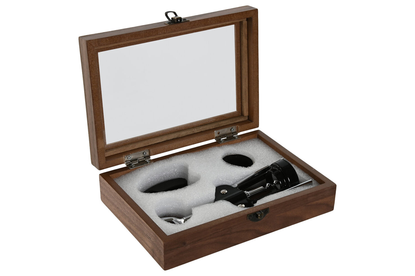 VINO SET 3 INOX MDF 21X14:5X5:4 NEGRO