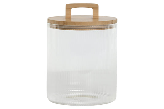 BOTE CRISTAL BAMBU 16X16X23 3L RAYADO TRANSPARENTE