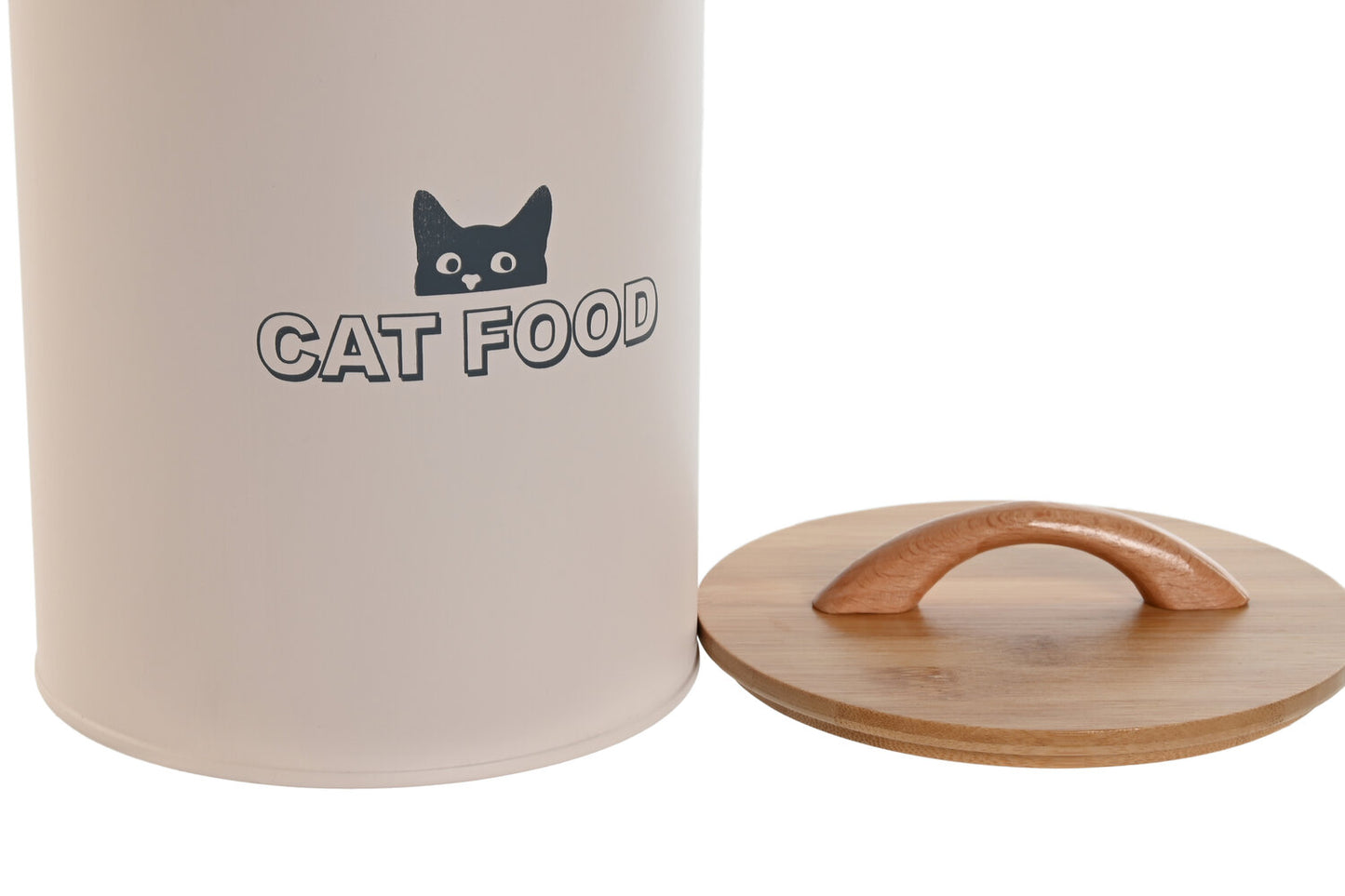 BOTE METAL BAMBU 14X14X20 2:5L COMIDA BEIGE