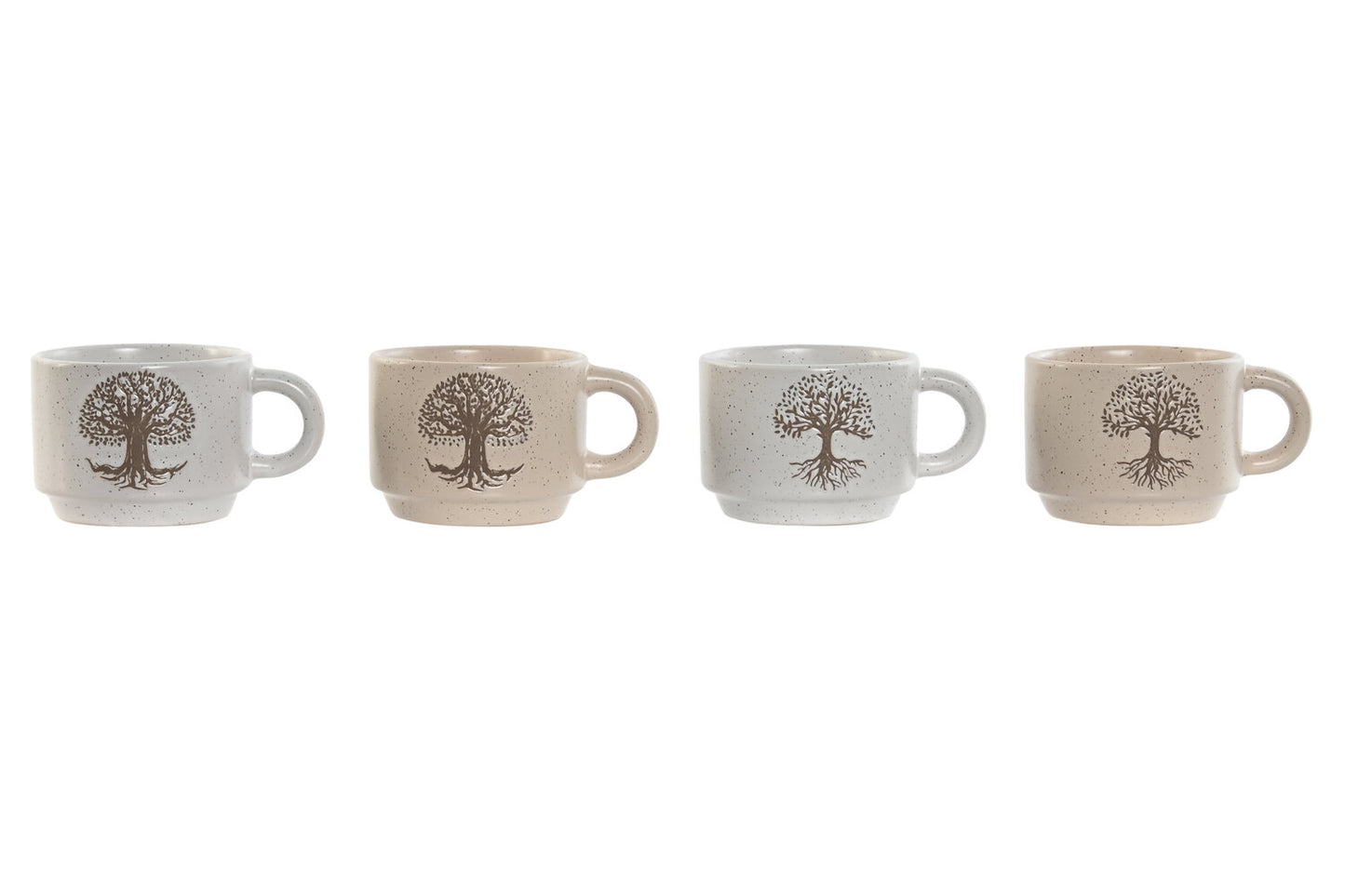 CAFE SET 4 GRES 10X7:5X5:7 150ML ARBOL DE LA VIDA