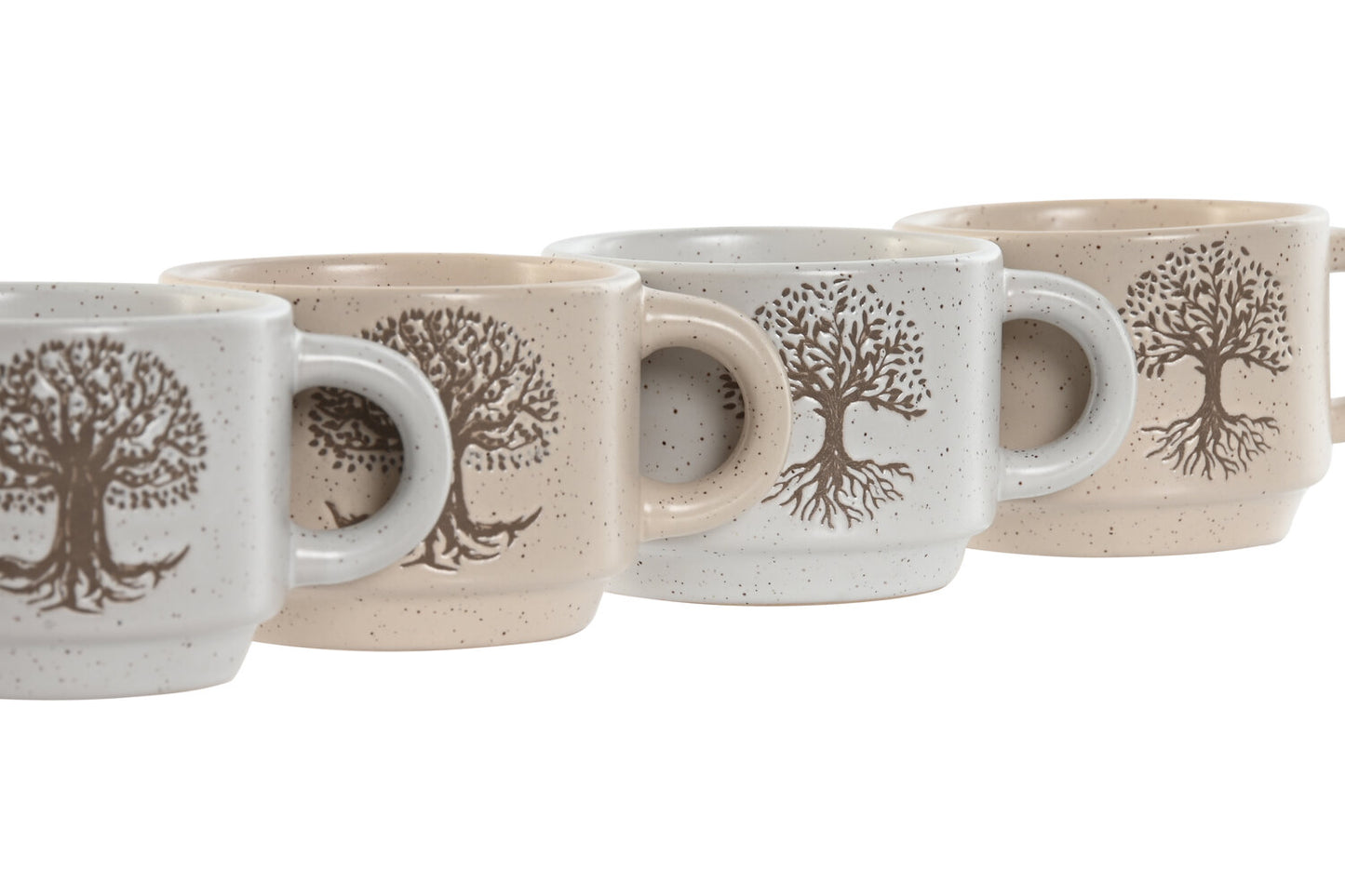 CAFE SET 4 GRES 10X7:5X5:7 150ML ARBOL DE LA VIDA