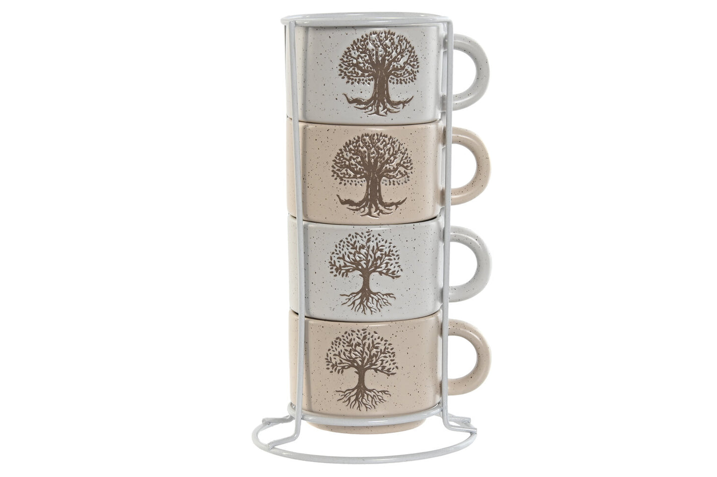 CAFE SET 4 GRES 10X7:5X5:7 150ML ARBOL DE LA VIDA