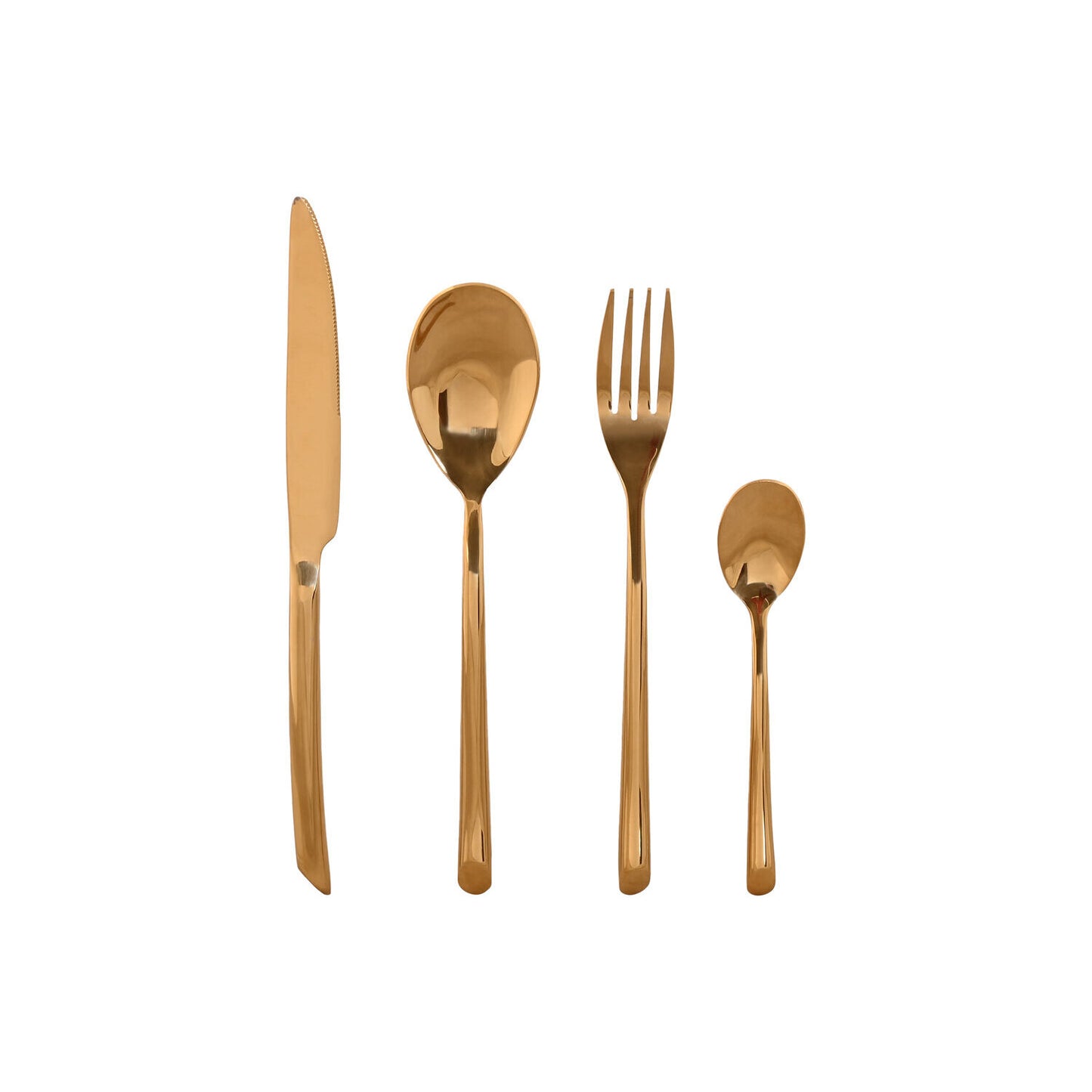CUBERTERIA SET 16 INOX 1:8X0:8X23:5 2MM DORADO