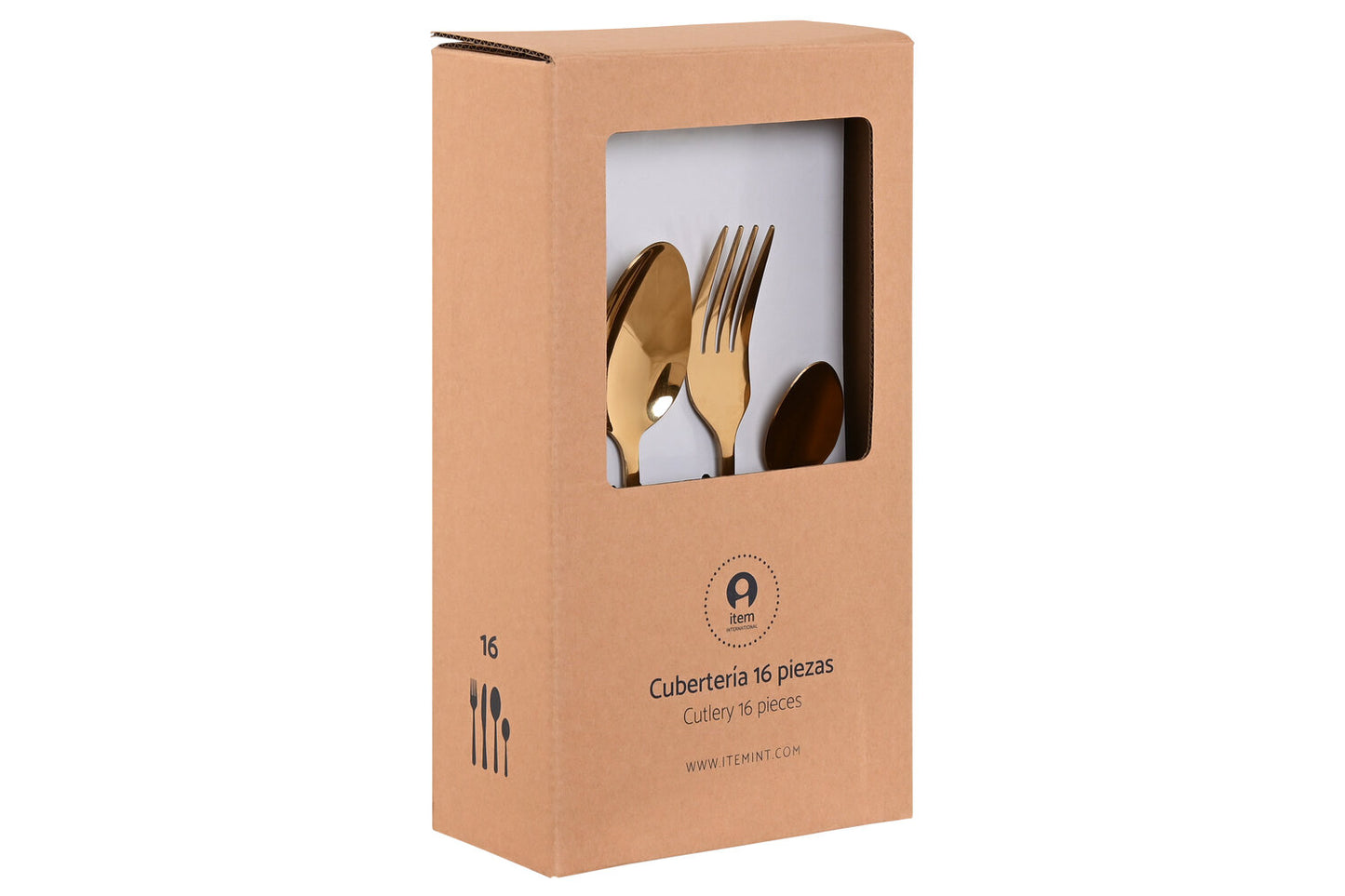 CUBERTERIA SET 16 INOX 2X0:4X24 2MM DORADO