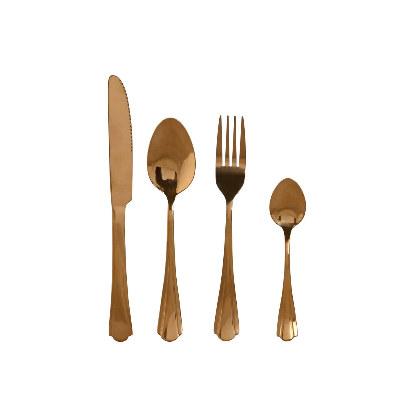 CUBERTERIA SET 16 INOX 2X0:4X24 2MM DORADO