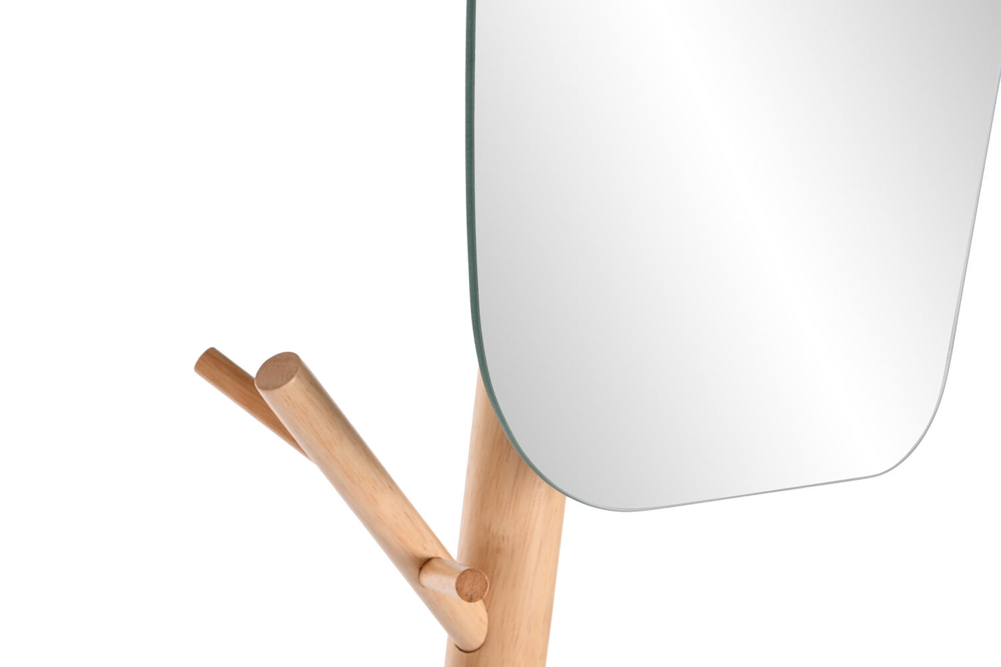 PERCHERO MADERA METAL 33X33X185 ESPEJO BLANCO