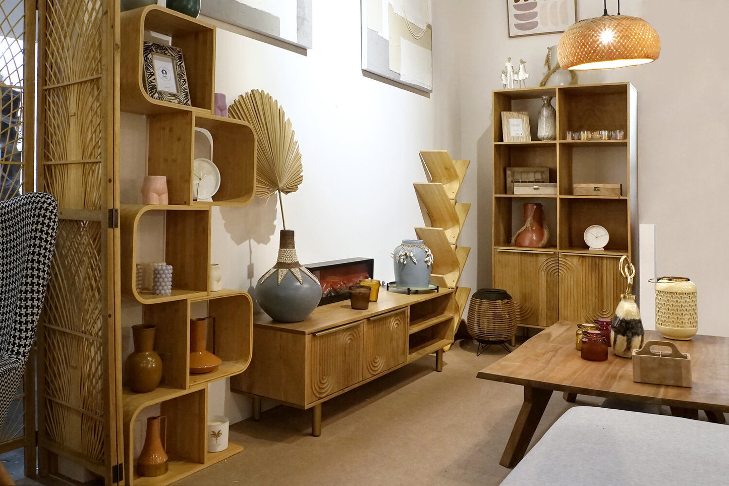 PORTAVELA BAMBU CRISTAL 32X32X43 NATURAL MARRON