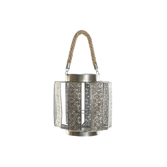 PORTAVELA METAL CUERDA 21X21X23 PLATEADO