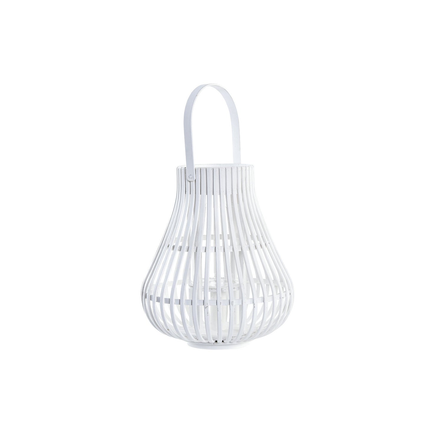 PORTAVELA BAMBU CRISTAL 29X29X34 BLANCO