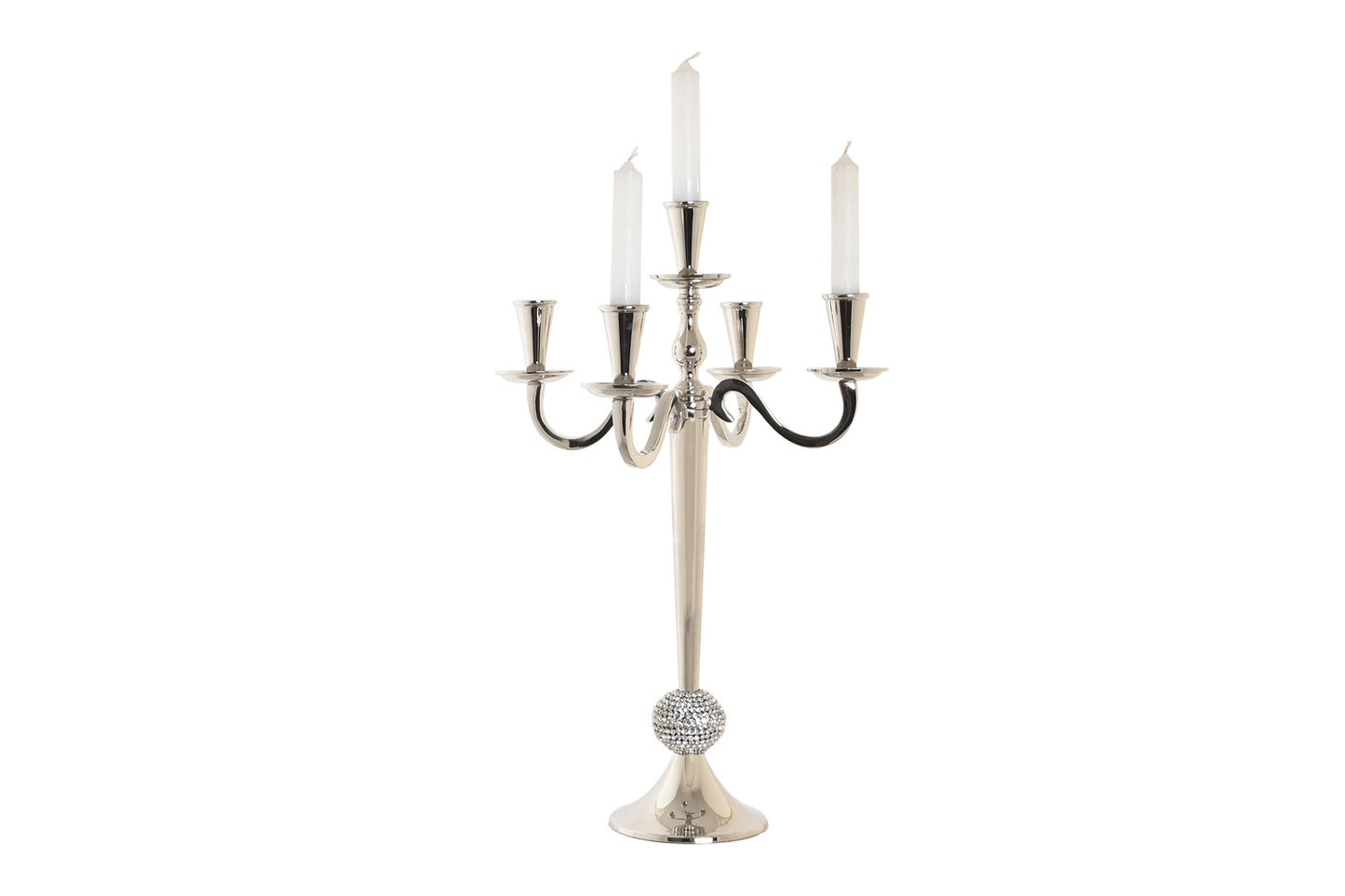 CANDELABRO ALUMINIO ACRILICO 30X30X47 CROMADO