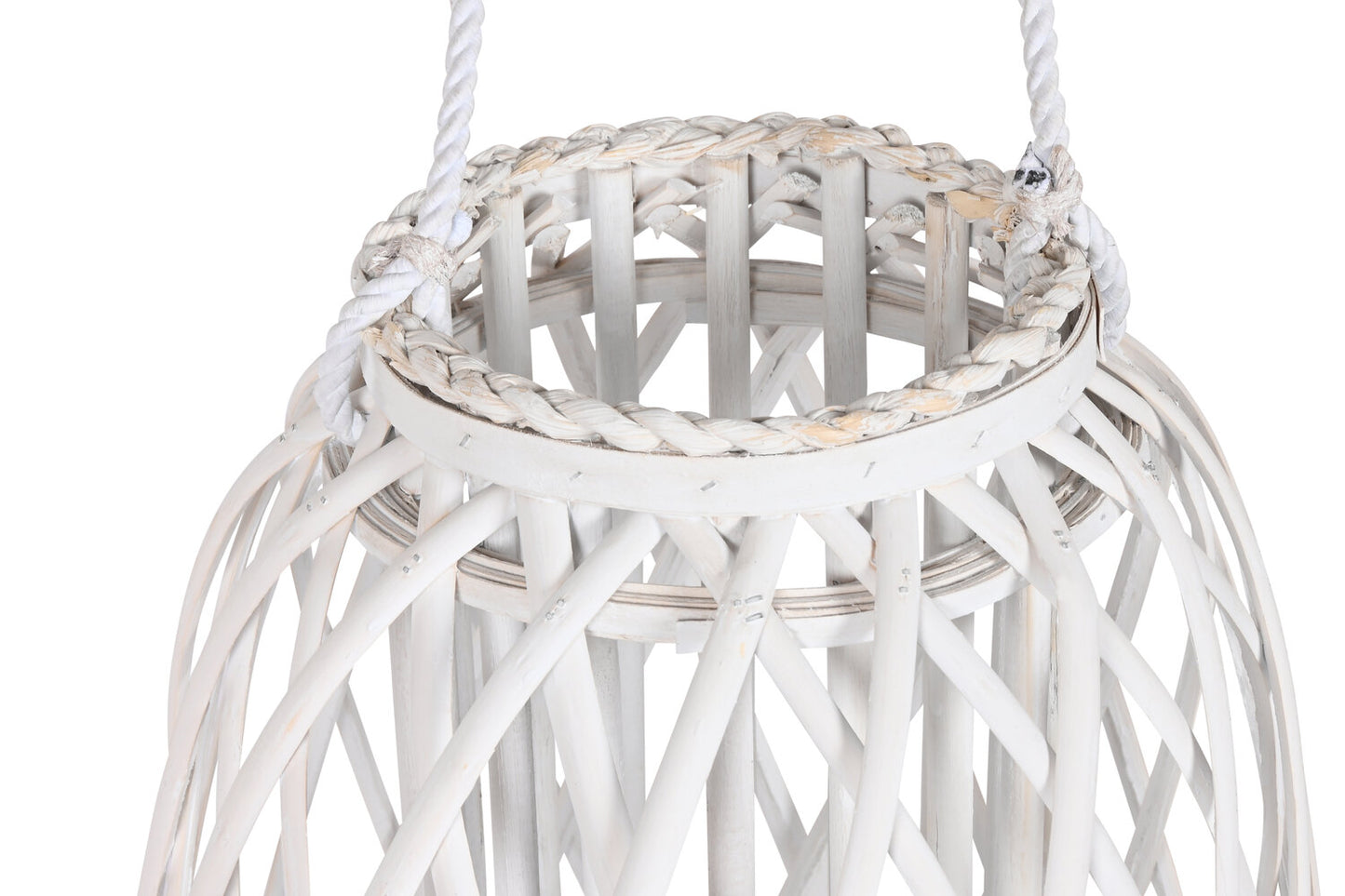 PORTAVELA MIMBRE CRISTAL 34X34X80 BLANCO