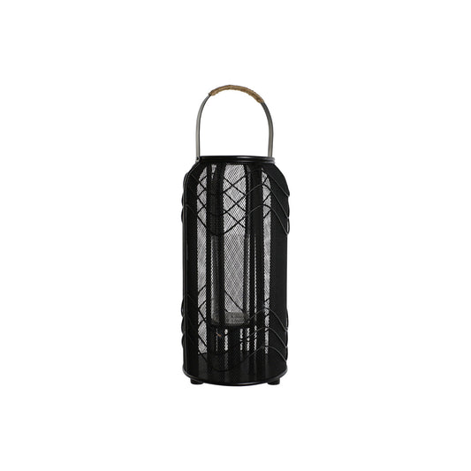 PORTAVELA METAL RATAN 21:5X21:5X43:5 NEGRO
