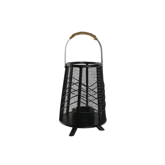 PORTAVELA METAL RATAN 23X23X31:5 NEGRO