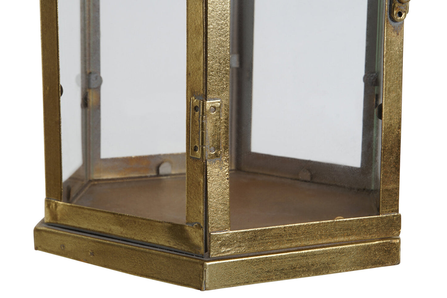 PORTAVELA METAL CRISTAL 23X23X48 DORADO