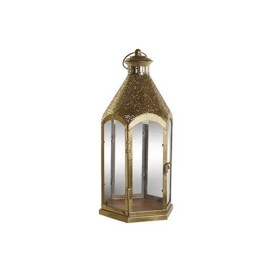 PORTAVELA METAL CRISTAL 23X23X48 DORADO