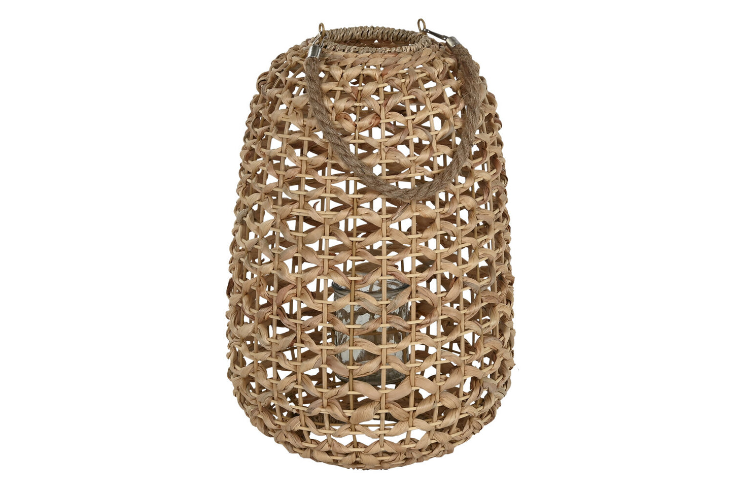 PORTAVELA JACINTO DE AGUA METAL 28X28X64 NATURAL